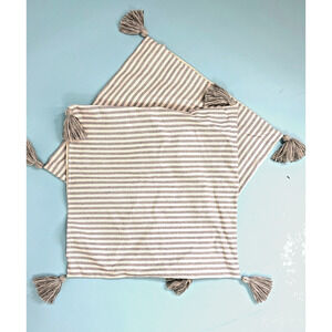 pair of Cornflower blue EURO sized shams/ pillow covers with tassels